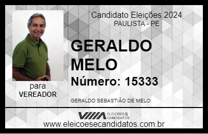 Candidato GERALDO MELO 2024 - PAULISTA - Eleições