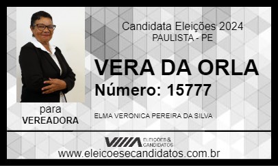 Candidato VERA DA ORLA 2024 - PAULISTA - Eleições