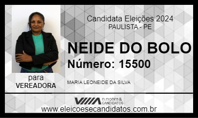 Candidato NEIDE DO BOLO 2024 - PAULISTA - Eleições