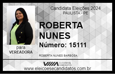 Candidato ROBERTA NUNES 2024 - PAULISTA - Eleições