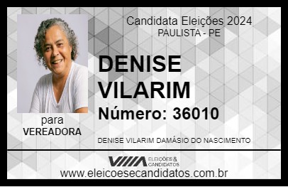 Candidato DENISE VILARIM 2024 - PAULISTA - Eleições