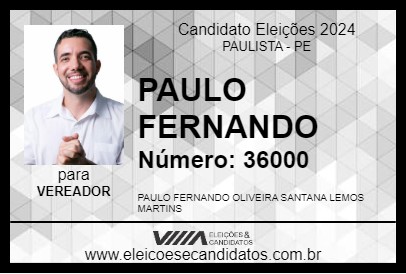 Candidato PAULO FERNANDO 2024 - PAULISTA - Eleições