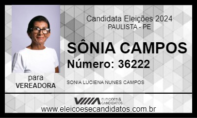 Candidato SÔNIA CAMPOS 2024 - PAULISTA - Eleições