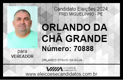 Candidato ORLANDO DA CHÃ GRANDE 2024 - FREI MIGUELINHO - Eleições