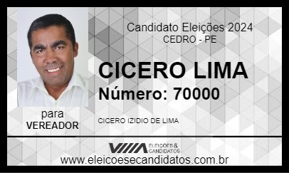 Candidato CICERO LIMA 2024 - CEDRO - Eleições