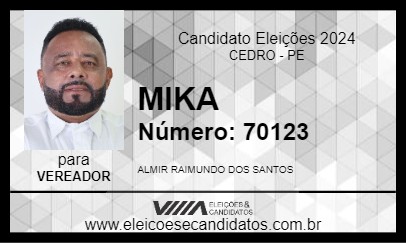 Candidato MIKA 2024 - CEDRO - Eleições