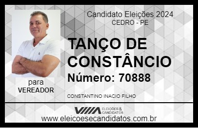 Candidato TANÇO DE CONSTÂNCIO 2024 - CEDRO - Eleições