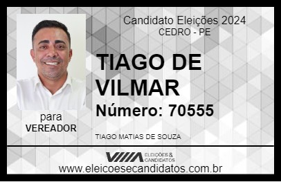 Candidato TIAGO DE VILMAR 2024 - CEDRO - Eleições