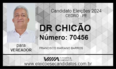 Candidato DR CHICÃO 2024 - CEDRO - Eleições