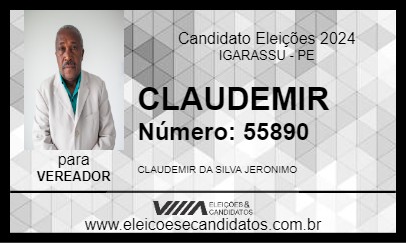 Candidato CLAUDEMIR 2024 - IGARASSU - Eleições