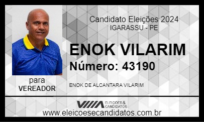 Candidato ENOK VILARIM 2024 - IGARASSU - Eleições