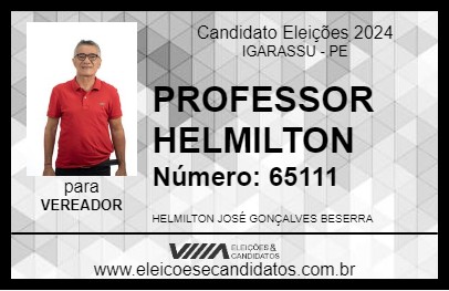 Candidato PROFESSOR HELMILTON 2024 - IGARASSU - Eleições