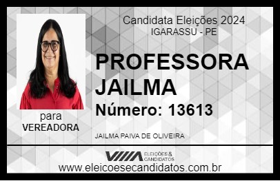 Candidato PROFESSORA JAILMA 2024 - IGARASSU - Eleições