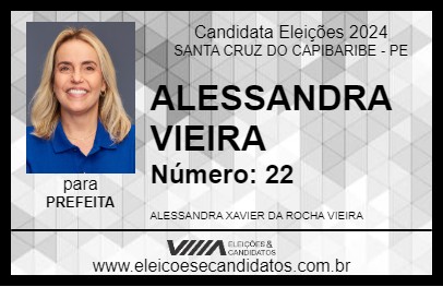 Candidato ALESSANDRA VIEIRA 2024 - SANTA CRUZ DO CAPIBARIBE - Eleições