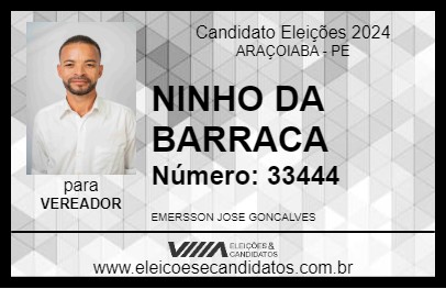 Candidato NINHO DA BARRACA 2024 - ARAÇOIABA - Eleições