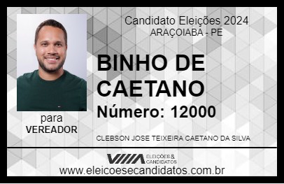 Candidato BINHO CAETANO 2024 - ARAÇOIABA - Eleições