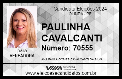 Candidato PAULINHA CAVALCANTI 2024 - OLINDA - Eleições