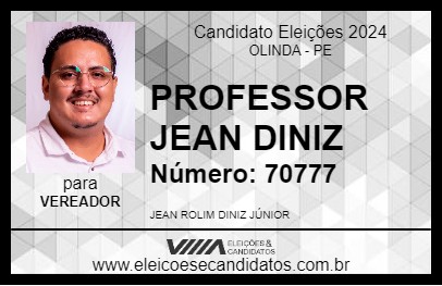 Candidato PROFESSOR JEAN DINIZ 2024 - OLINDA - Eleições