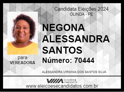 Candidato NEGONA ALESSANDRA SANTOS 2024 - OLINDA - Eleições