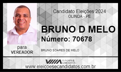 Candidato BRUNO D MELO 2024 - OLINDA - Eleições