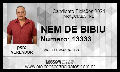 Candidato NEM DE BIBIU 2024 - ARAÇOIABA - Eleições