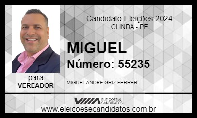 Candidato MIGUEL 2024 - OLINDA - Eleições