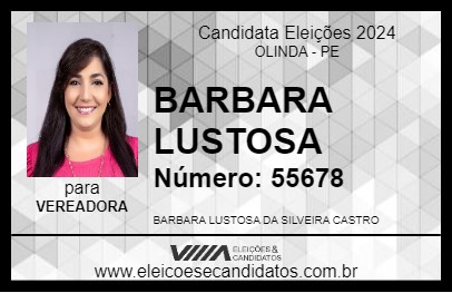 Candidato BARBARA LUSTOSA 2024 - OLINDA - Eleições