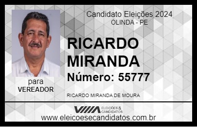 Candidato RICARDO MIRANDA 2024 - OLINDA - Eleições