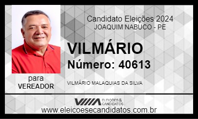 Candidato VILMÁRIO 2024 - JOAQUIM NABUCO - Eleições