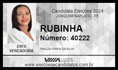 Candidato RUBINHA 2024 - JOAQUIM NABUCO - Eleições