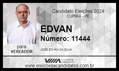 Candidato EDVAN 2024 - CUPIRA - Eleições