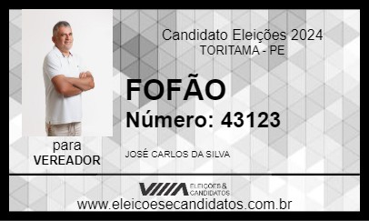 Candidato FOFÃO 2024 - TORITAMA - Eleições