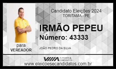 Candidato IRMÃO PEPEU 2024 - TORITAMA - Eleições