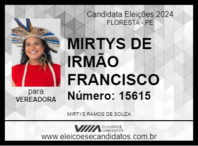 Candidato MIRTYS DE IRMÃO FRANCISCO 2024 - FLORESTA - Eleições