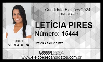 Candidato LETÍCIA PIRES 2024 - FLORESTA - Eleições