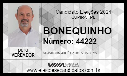 Candidato BONEQUINHO 2024 - CUPIRA - Eleições