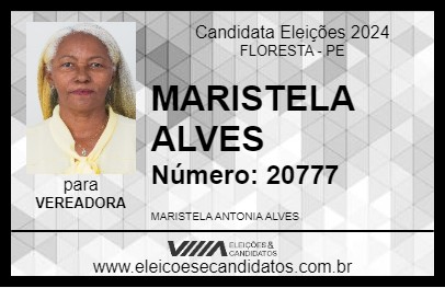 Candidato MARISTELA ALVES 2024 - FLORESTA - Eleições