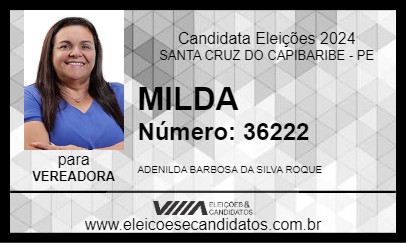 Candidato MILDA 2024 - SANTA CRUZ DO CAPIBARIBE - Eleições