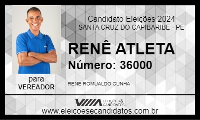 Candidato RENÊ ATLETA 2024 - SANTA CRUZ DO CAPIBARIBE - Eleições