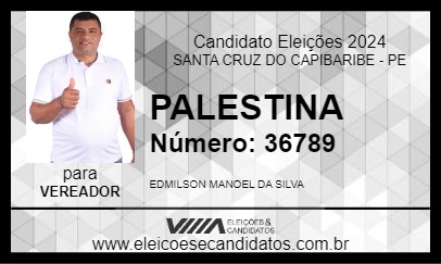 Candidato PALESTINA 2024 - SANTA CRUZ DO CAPIBARIBE - Eleições