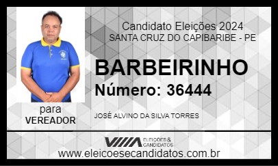 Candidato BARBEIRINHO 2024 - SANTA CRUZ DO CAPIBARIBE - Eleições