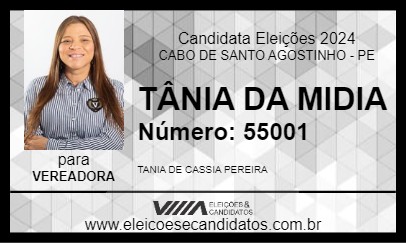 Candidato TÂNIA DA MIDIA 2024 - CABO DE SANTO AGOSTINHO - Eleições