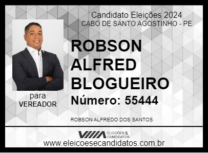 Candidato ROBSON ALFRED BLOGUEIRO 2024 - CABO DE SANTO AGOSTINHO - Eleições