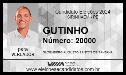 Candidato GUTINHO 2024 - SIRINHAÉM - Eleições