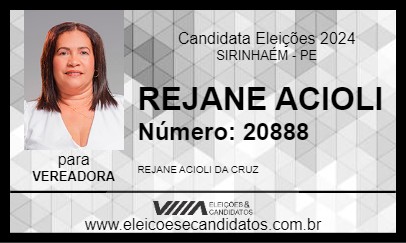 Candidato REJANE ACIOLI 2024 - SIRINHAÉM - Eleições