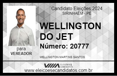 Candidato WELLINGTON DO JET 2024 - SIRINHAÉM - Eleições