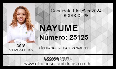 Candidato NAYUME 2024 - BODOCÓ - Eleições