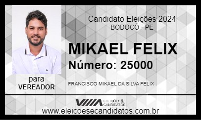 Candidato MIKAEL FELIX 2024 - BODOCÓ - Eleições