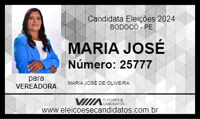 Candidato MARIA JOSÉ 2024 - BODOCÓ - Eleições