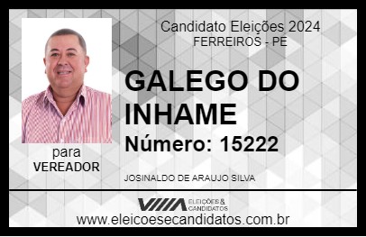 Candidato GALEGO DO INHAME 2024 - FERREIROS - Eleições